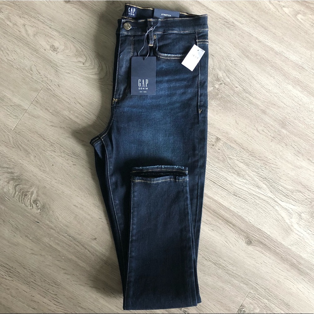 Gap High Rise True Skinny Dark Wash Jeans